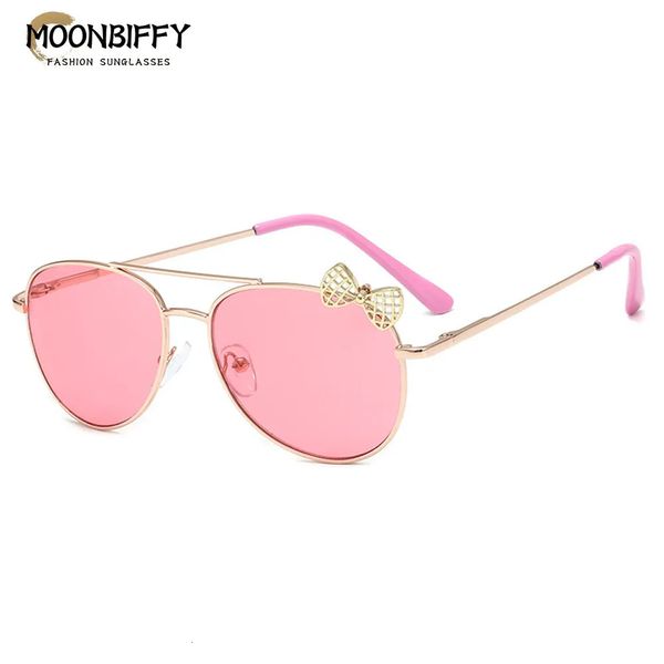 Kinder süße Sonnenbrille Metall Rahmen Kinder Sonnenbrillen Mode Girls Outdoor -Radsportbrillen Party Eyewear Plography Supplies 240423