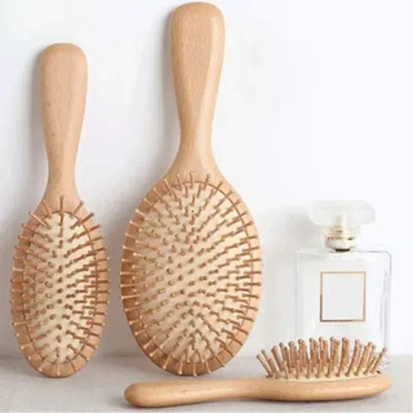 Yeni 1pc ahşap tarak profesyonel sağlıklı kürek yastığı saç dökülmesi masaj fırçası saç fırçası tarak saç bakımı sağlıklı bambu tarak