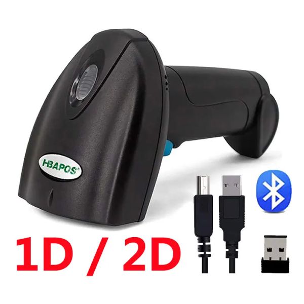 Scanners Code Scanner 1D 2D Bluetooth Barcod Scanner Handheld Wired Laser QR Barcode Reader für Warehouse Inventory POS