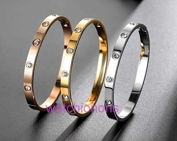 Cartter 1TO1 Pulseira original de luxo original Ten Diamond Flop Titanium Steel Hand Ring online Live Broadcast Hand peça com caixa de logotipo