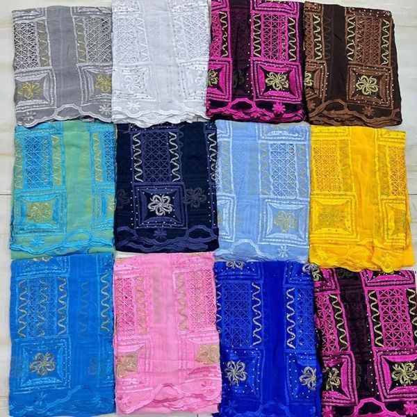 Lenço de roupas étnicas para mulheres muçulmanas africanas chiffon lantejas bordadas hijab islam turban lening long e 200 100 xale
