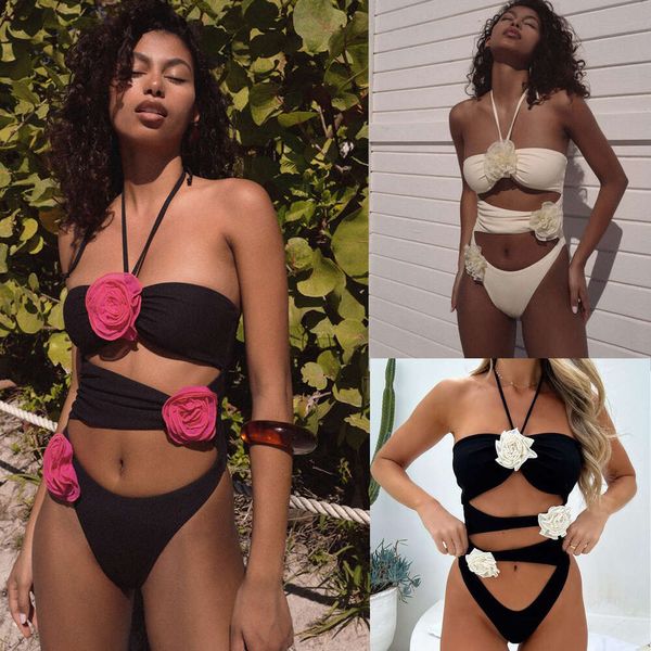 2024 New Hot Selling Bikini Decoration 3D Flor Pescoço Treça