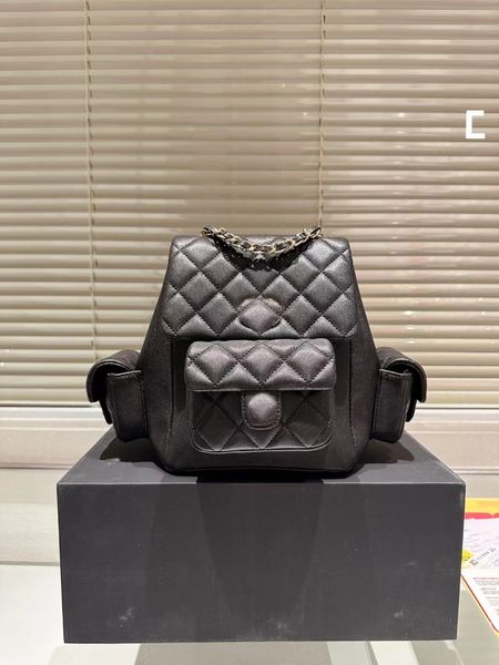 Caviar 23k Tank Backpack Backpack de aluno elegante e leve nova bolsa de ombro multifuncional de bolsa de ombro de bolsa de moda Bolsa de celular Bolsa de celular Bolsa feminina