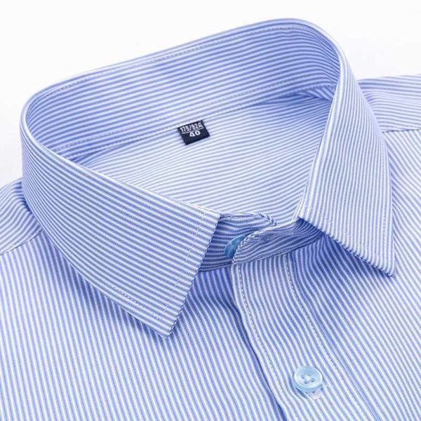 Camicie da uomo camicie da uomo shor sh sh business casual classici a strisce a strisce a strisce social camicie blu viola blu più 5xl più grandi dimensioni d240507