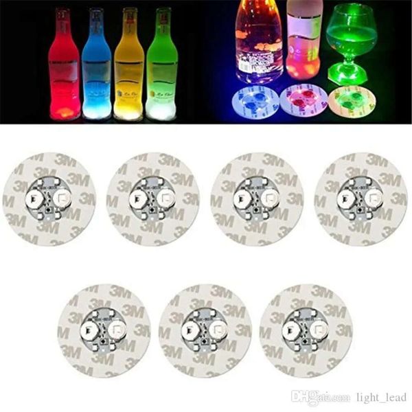 Coasters 6cm adesivos LED garrafa de luz LED 4Leds 3m Adesivo Plashing LEDS LUZES PARA FESTO DE FERIROS HOME EMANTE