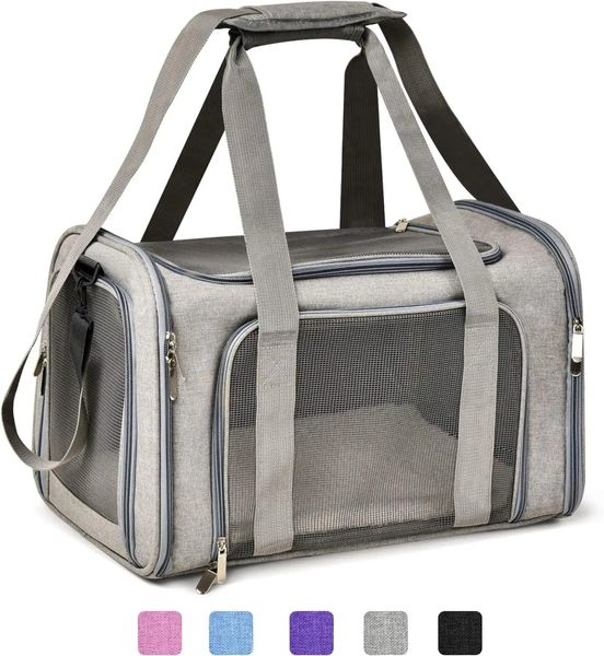 Neue Katzenbeutel-Tasche Haustasche aus tragbarer kleiner Hundetasche faltbarem atmungsaktives Katzen-Rucksack weiche Seitenfalt-Falt-Haustier-Reisetasche