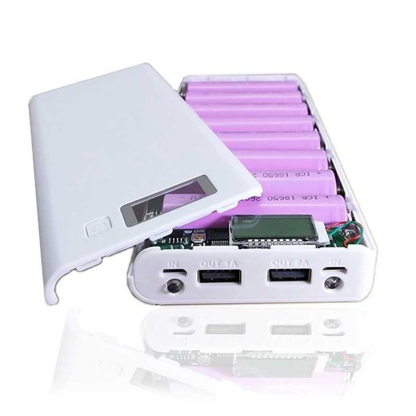 Держатели мобильного телефона быстрого зарядки версии 8*18650 Power Bank Case Dual USB Mobile Phare Зарядка QC 3.0 PD DIY Shell 18650 Держатель батарея зарядка батарея