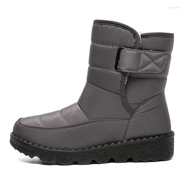 Botas 2024 Winter High-top de pelúcia macio de gancho de água mais veludo sapatos femininos de tubo longo neve ao ar livre