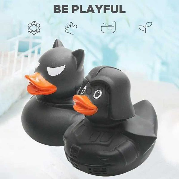 Badespielzeug Schwarze Gummi Ente lustige Mini Ducks Kinder Bad Spielzeug Halloween Ducks Badewanne Pool Spielzeug für Geburtstag Duschen Lieferungen D240507