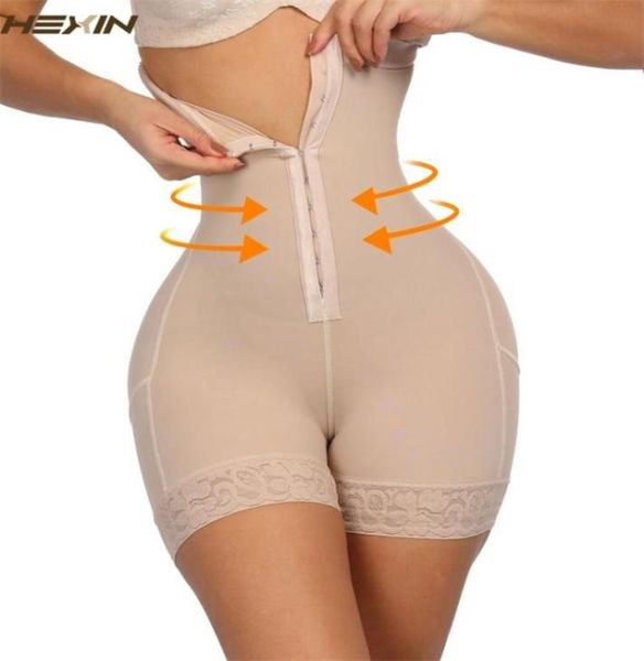 Taxista Shaper Hexina Butuço de renda de renda de renda High Treinador de cintura High Shapewear Women Women Fajas Slimming Rouphe Control Pant26368882