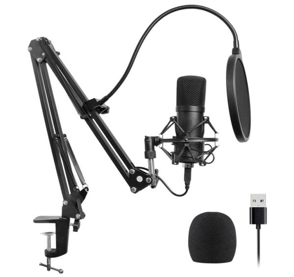 Микрофоны USB Microfone Kit Computer Cardioid Mic Condenser с профессиональным звуковым чипсетом для ПК караоке youtub9317837