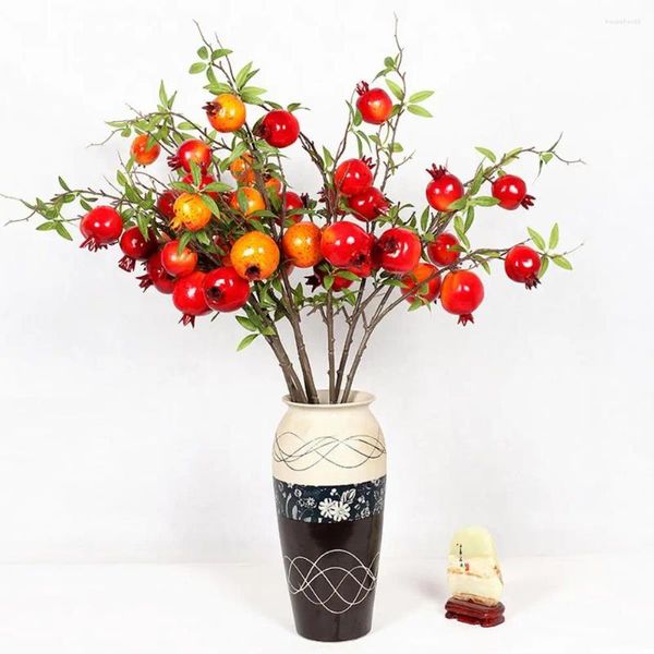 Декоративные цветы искусственное гранат цветочный цветок имитируют реалистичные пенопластовые ягоды Жизненные фрукты.