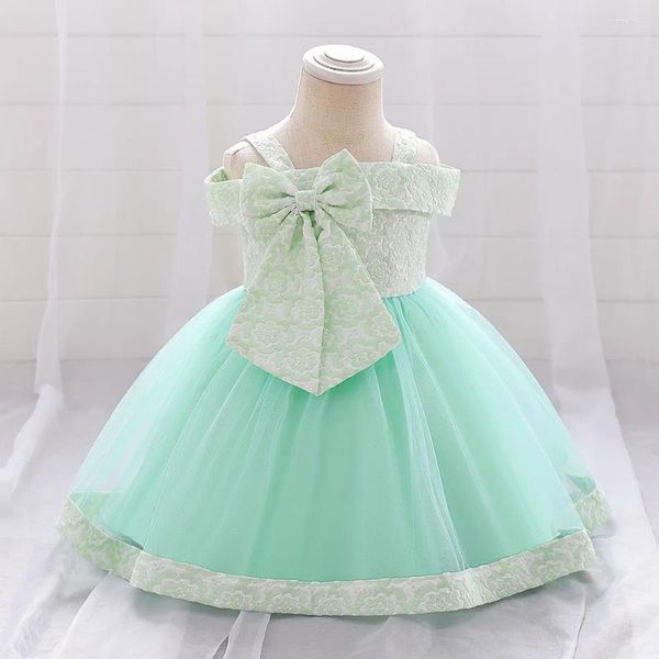 Vestidos de garotas Partida verde de verão para criança meninas meninas de fim de semana Princesa Tulle Vestido Crianças
