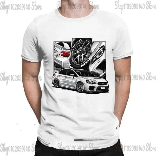 T-shirt maschile JDM Subaru Maglietta da uomo Maglietta giapponese Strtwear Print 2023 Summer Subaru Short TS Dropshipping T240506