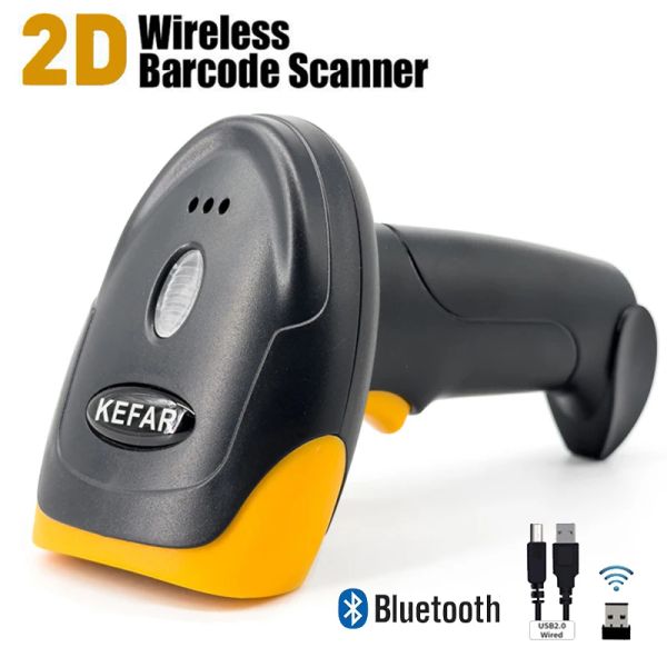 Scanner High Scan Performance Bluetooth Wired Wireless 2.4G Barcode Scanner Handheld 2D QR Codes Reader für Supermarktläden Logistik