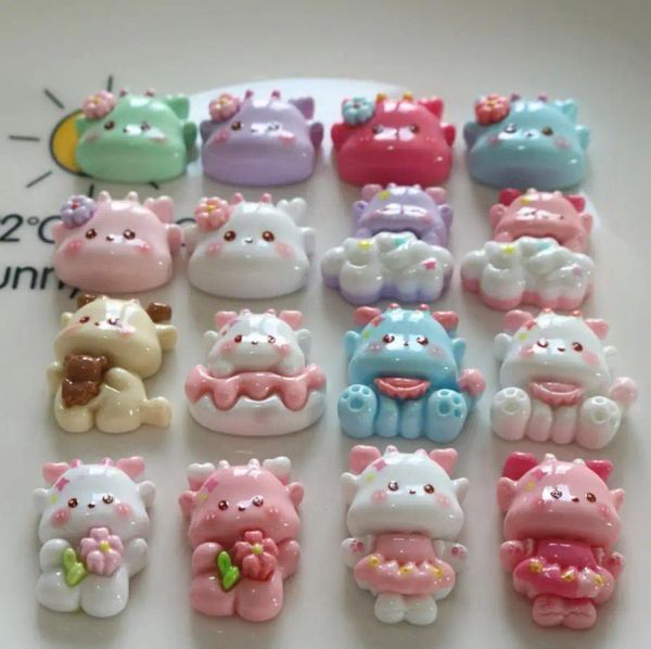 Miniaturen 100pcs Kawaii Cartoon Tiere Dragon Flatback Harz Cabochon DIY Scrapbooking Craft Hair Bau Center Accessoires