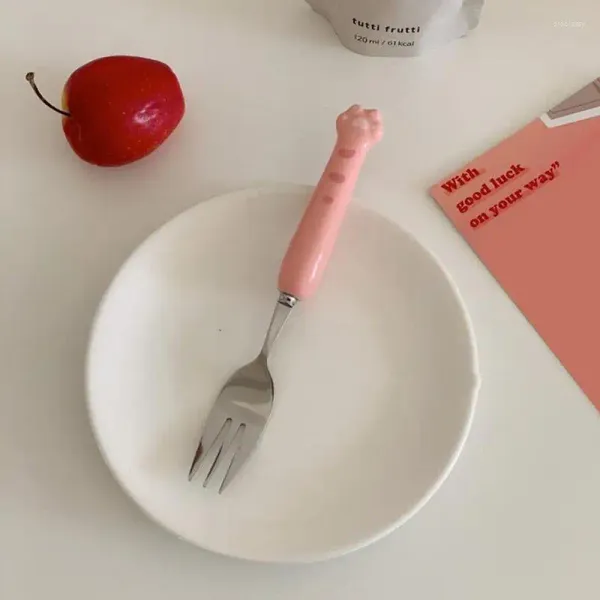 Наборы посуды Spoon Rice Ceramic Handling тонкий шлифование Симпатичный стиль Трехмерный дизайн теплый и нежный для Touch Creative Gifts