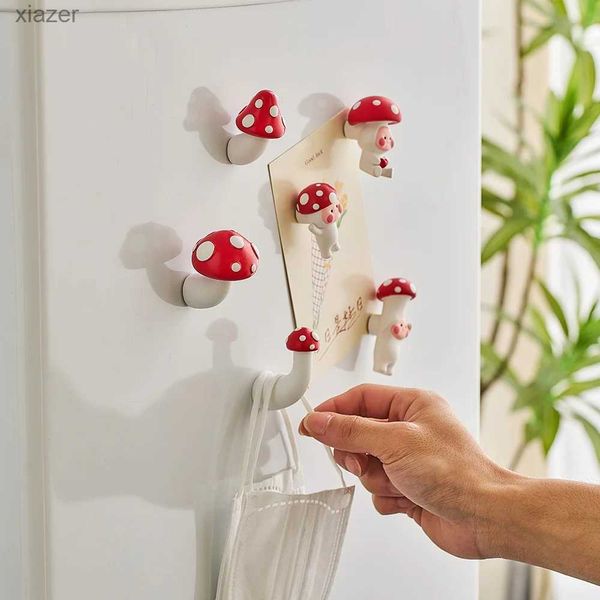 Kühlschrankmagnete 3d massiv rote Pilze gefrorener Magnet Kinder Netter Cartoon Charakter Kältemittel Dekoration Magnet Personalisierte Heimdekoration WX