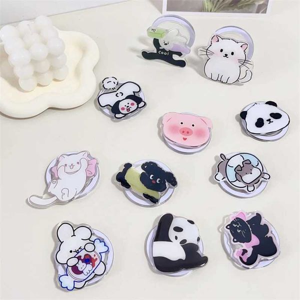 Mobiltelefonhalter Halter koreanische süße Cartoon Tiermagnetierhalter Grip Tok Griptok Phone Standhalter Support für iPhone 15 7 für Pad Magsafe Smart Tok