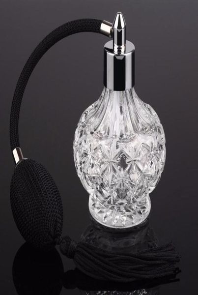 Vintage Crystal Parfümflasche 80 ml schwarze Langlampe Spray Atomizer Lady Geschenk 2010137980633