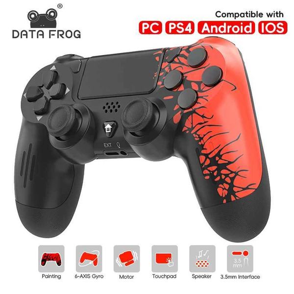 Trollers Joysticks Data Frog Wireless Game Controller Bluetooth kompatibler Spide Gamepad für PS4 Gamepad Slim/Pro -Konsole Gaming J240507