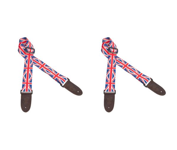 Naomi 2pcs Guitar Strap Pu End Guitar Accessories Регулируемый плечевой ремешок для акустической гитары England Flag6496618