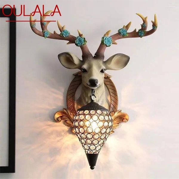 Lampade a parete Oulala Contemporanea Corpo di cervo Lampada personalizzata e creativa soggiorno Camera corridoio Decorazione corridoio Luce