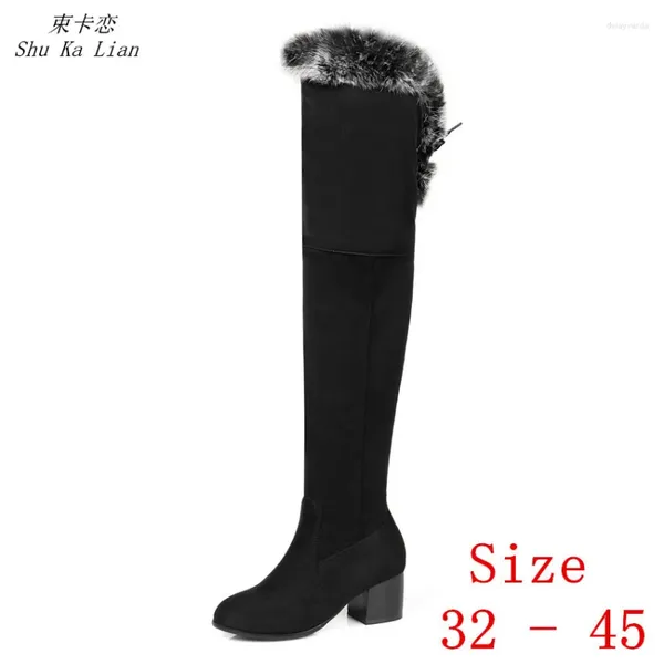 BOOTS Spring Autumn Women Over the Knee High Heal Woman Thin Long Small Size 32 33 - 40 41 42 43 44 45