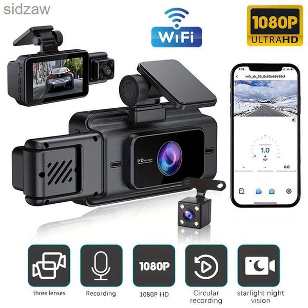 Mini-Kameras 3-Kanal WiFi Antriebsrekorderauto montiert Antriebsrekorder Black Box 1080p Video Recorder Heckansicht Kamera Auto montiert DVR-Autozubehör WX