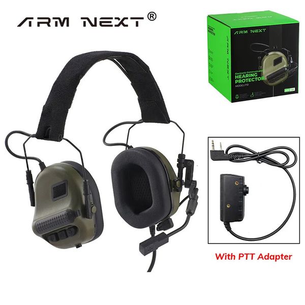 ARM NEXT Tactical Headset PTT -Adapter -Set für Baofeng -Funkkommunikationsaufnahmen Geräuschfreiheit 240507