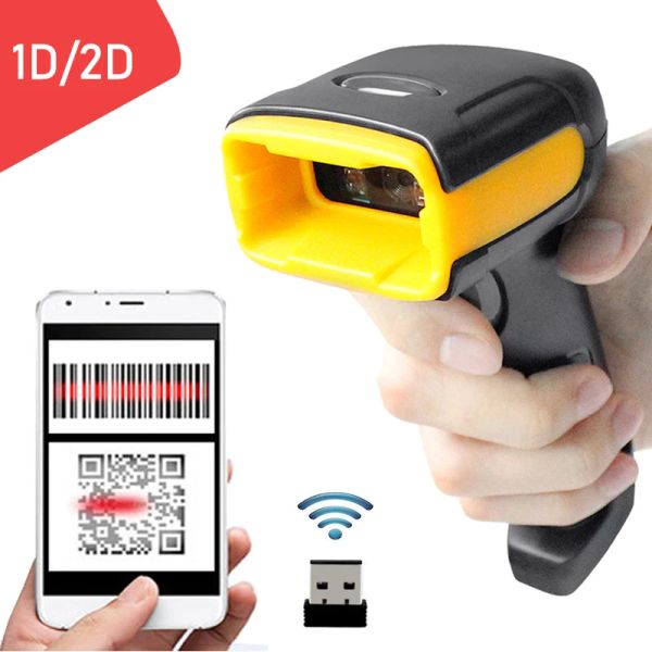 Scanner Holyhah K2 Handheld Wireless Barcode Scanner und K1 Kabel 1D/2D QR Bar Code Reader PDF417 für Inventory POS Termina