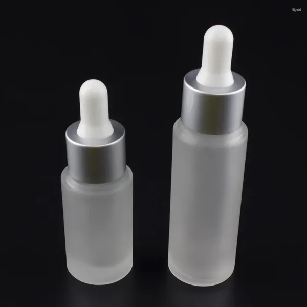Garrafas de armazenamento formato redondo 30 ml garrafa de gotas de vidro para óleo de perfume, corpo recarregável corpo recarregável