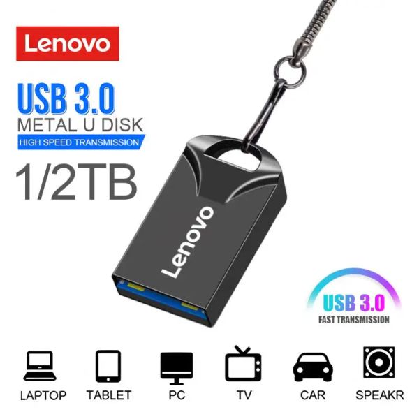 Adattatore Lenovo Metal Pen Drive 3.0 USB Flash Drive Dispositivo USB impermeabile ad alta velocità 2TB 1 TB per trasmissione per laptop per computer