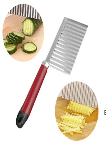 Ferramentas de vegetais French Fry Cutters Batato Mass Waves Crinkle Cutter Slicer Chip Chip Blade DHB68696493740