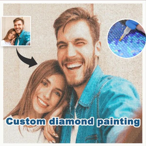 Foto artesanal Pintura de diamante personalizada qualquer imagem Diamante Inlaid Cross Stitch Kit Diy Leisure Hobbies Presente 30x40cm / 40x50cm