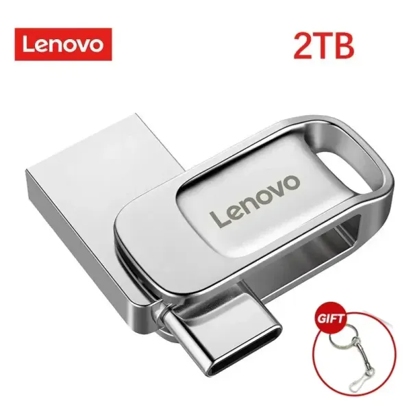 Adapter Lenovo USB 3.0 Flash -Laufwerk 128 GB Memory Stick 256 GB 512 GB Pendrive 16 GB Metall U Disk OTG Pen Drive 32 GB kostenlose Logo -Besprechungsgeschenke