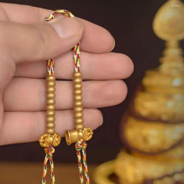 Braccialetti Charm Buddhist Copper Preghiera Mala Counter Bell Vajra per Lucky