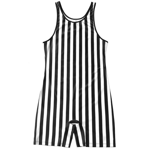 Sexy Herren Unterhemden Lotard Sport Fitness Bodysuits Shorts Slip Homme Striped Unterwäsche Männliche Singulett -Jumpsuits Badebekleidung 240506