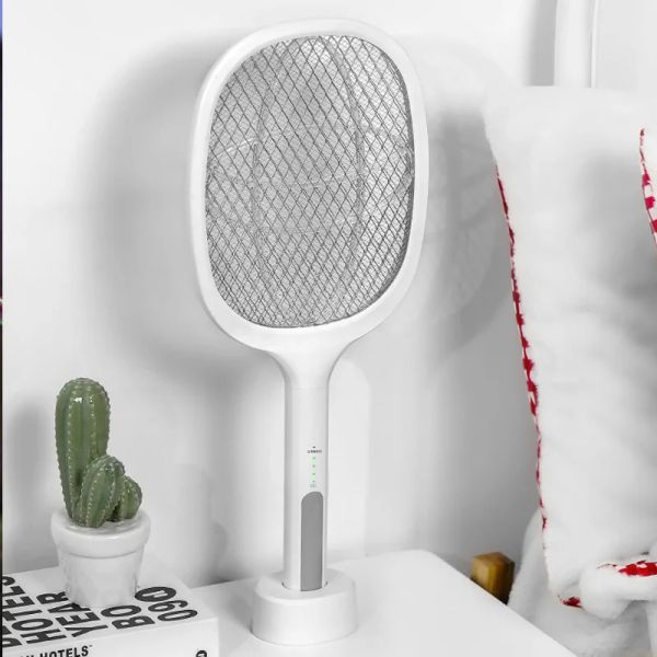 Zappers 2in1 Moscas elétricas Swatter Killer Fly Zapper Racket com Lâmpada UV recarregável Mosquito Trap Racket Anti Insect Bug Zapper