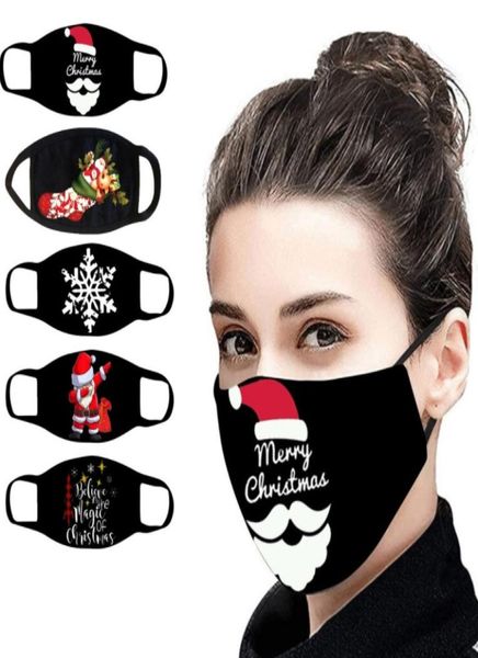 Рождественская мода Рождество на открытом воздухе маска унисекс дышащий многоразовый рождественский олень с новым годом черный хлопок 4882956