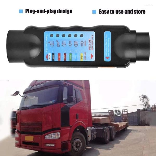 PLÁSTICO 7 PIN 12V Testador de soquete de trailer de caminhão de carro 12V