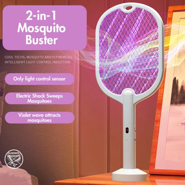 Zappers 3 в 1 электрический комаров Swatter Swatter Mosquito Killer Lamp Bug Zapper Usect Killer 3000 В USB Перезаряжаемая комарская летучая мышь