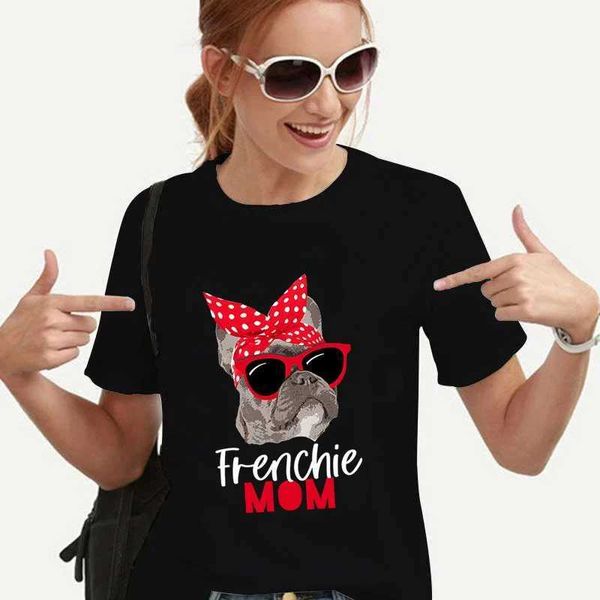 T-shirt feminina New Women T-shirts Casual Harajuku French Bulldog Tops Tee Summer Fe camise