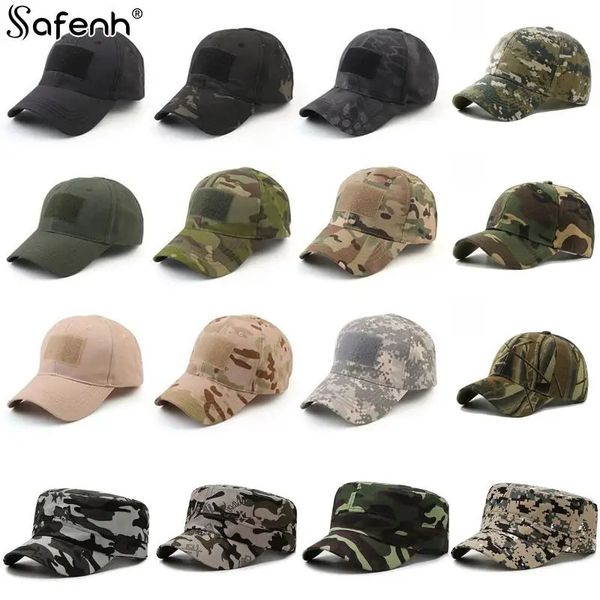 Baseball Cap Tactical Summer SunSelred Hat Camouflage Exército militar Camo Airsoft Hunting Camping Caminhando Caps de pesca 240426