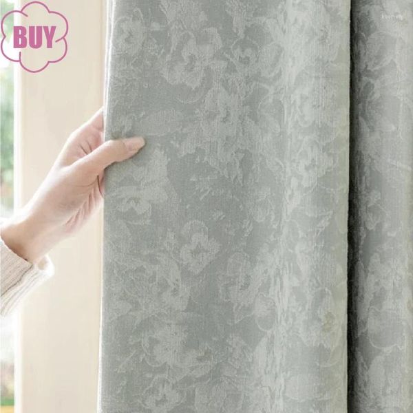 Cortina de impressão verde floral espessada cortinas de blecaute chenille para a sala de estar quarto de janela francesa varanda personalizada