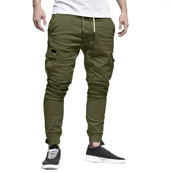 Herrenhosen Sport Casual Jogginghose High Taille Draw String Cargo Pant Baggy Jogger Running Gmy Fitnesshose männliche Pantalone Hombre
