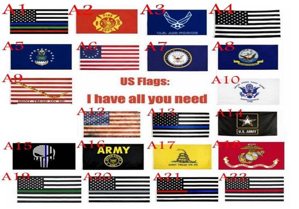 Bandiere USA US Army Banner Banner Airforce Marine Corp Navy Y Ross Flag Non calpestare la bandiera della linea sottile Zza1701189