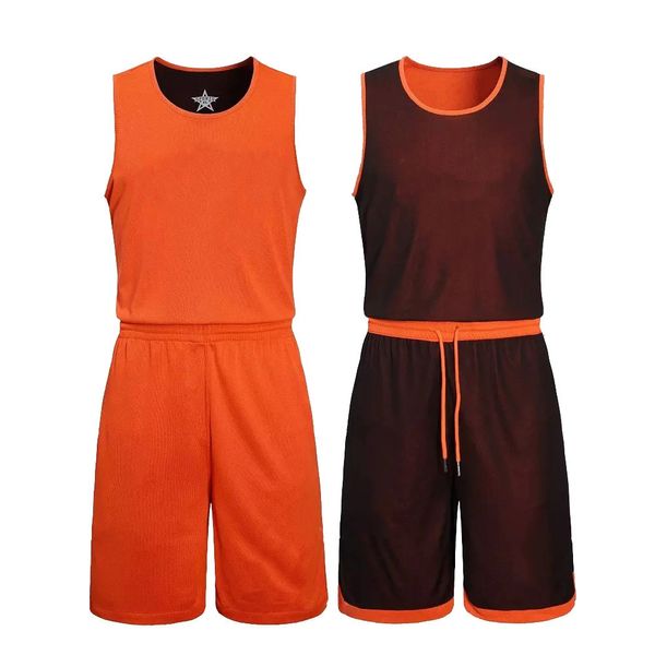 Jersey de basquete masculino de meninos secos rápidos Camisas e shorts de crianças definem roupas esportivas masculinas kit de basquete sem mangas personalizado 240507
