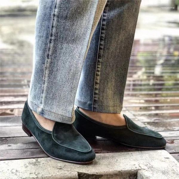 Sıradan Ayakkabı Belçika Erkek Ayakları Avrupa ve Amerikalı Beyefendi Deri Slip-On Loafers