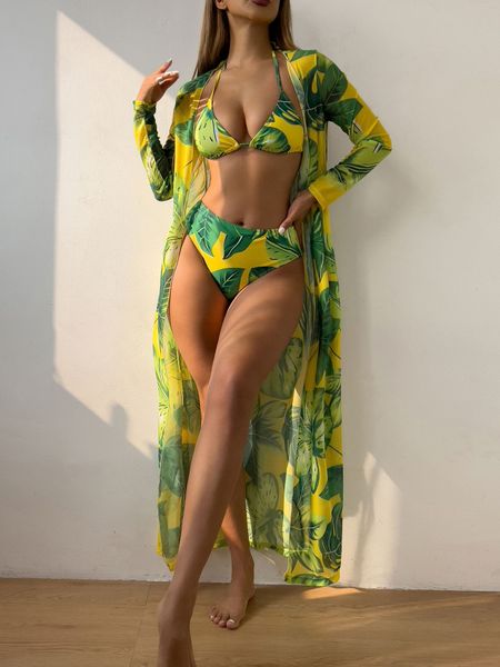Сексуальные бикини купание плавание Шаль для женщин свежее зеленый цветочный дизайнер дизайнер купальный костюм для купальника весенний купальный костюмы летний пляж Майло де Бейн